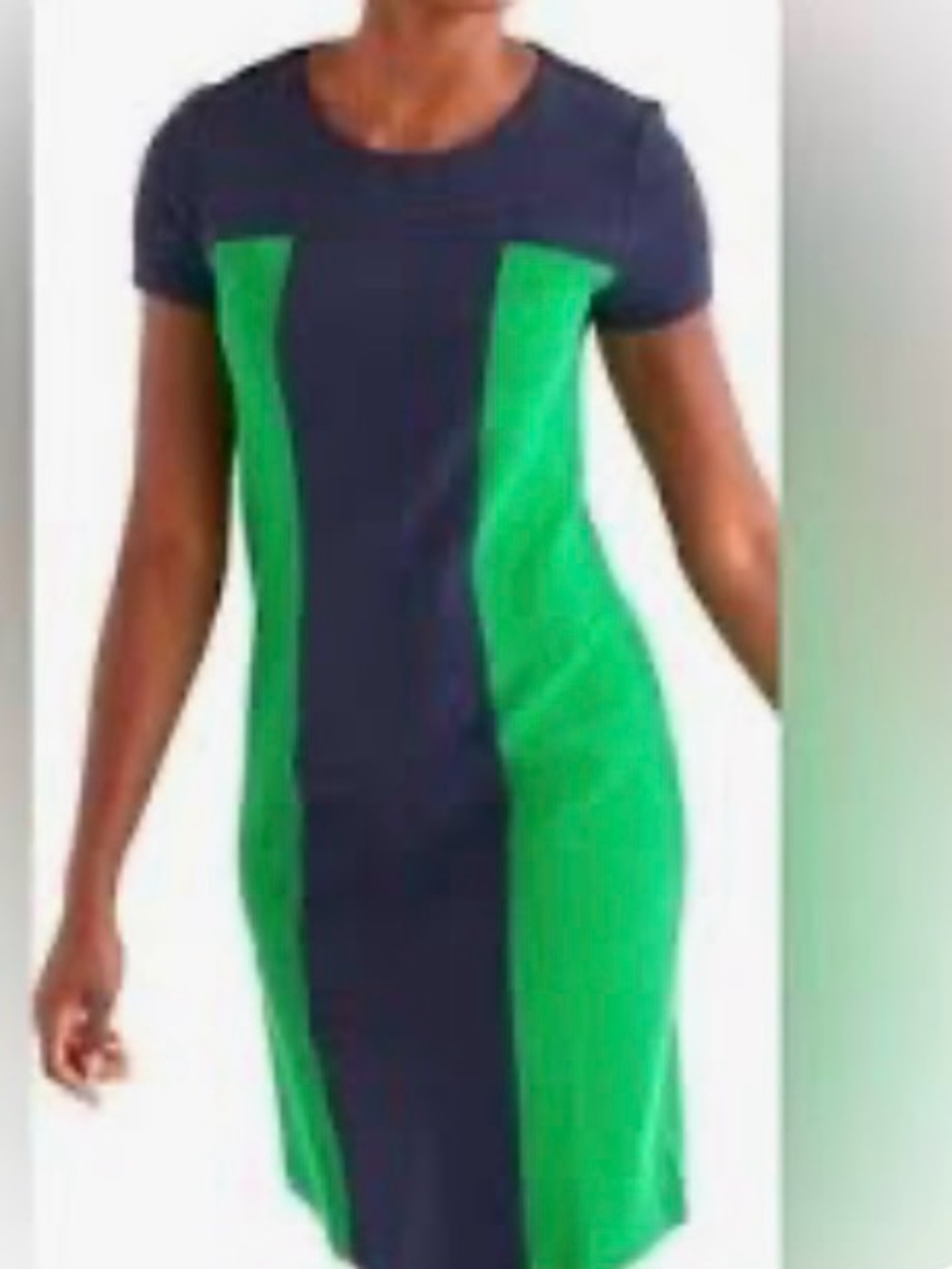 Boden Green and Navy Panel Shift Dress